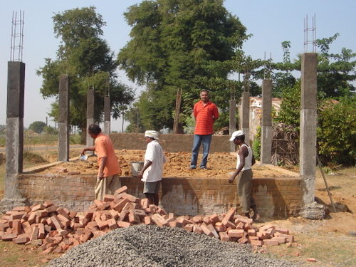 The church in Nidigatla being built.