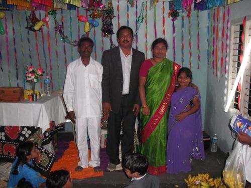 Prasad and Sunnee with the pastor of Mondepulanka and his wife.
