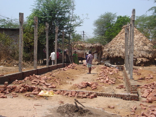 Gummuluru church being constructed