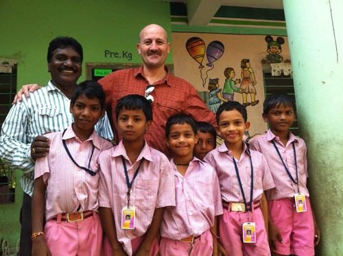 With Smiley Prasad and some pupils